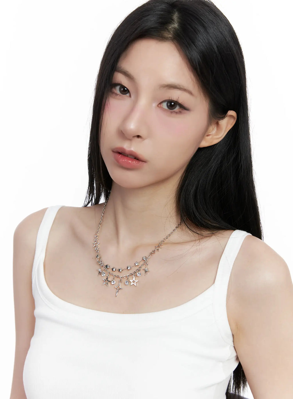 Two-Line Star Necklace CO503