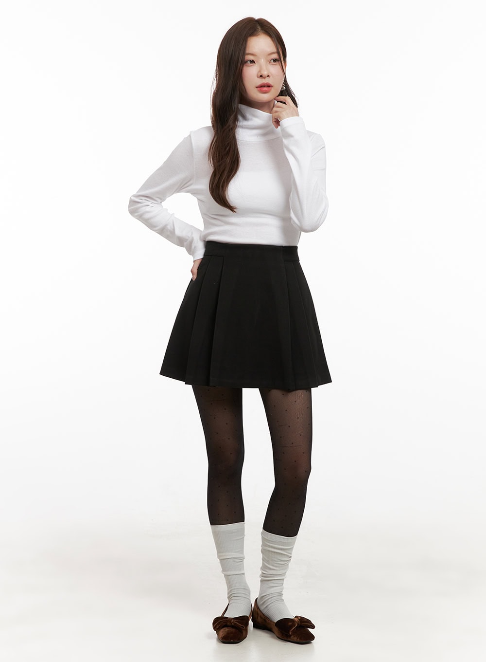 Classic Solid Cotton Turtleneck Top OD403