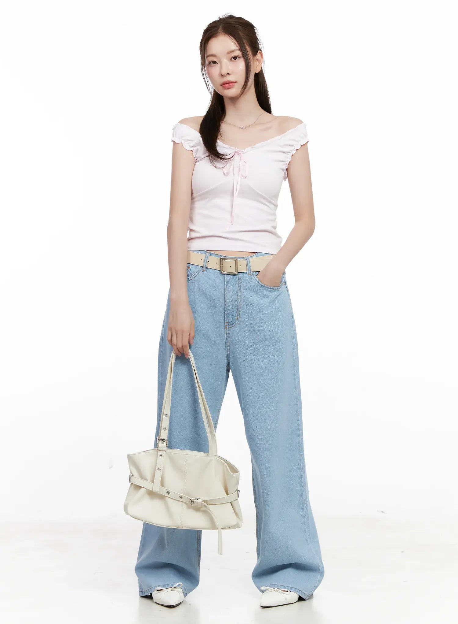 Carmen High-Waist Wide-Leg Denim Jeans CL523