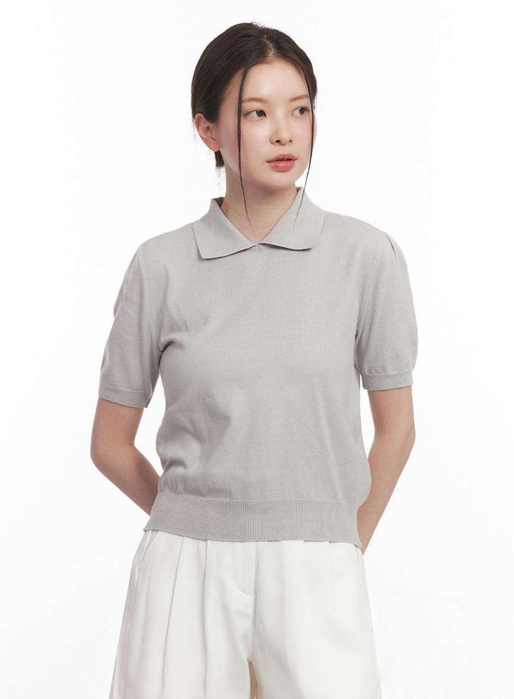 Knit Polo Top IY508