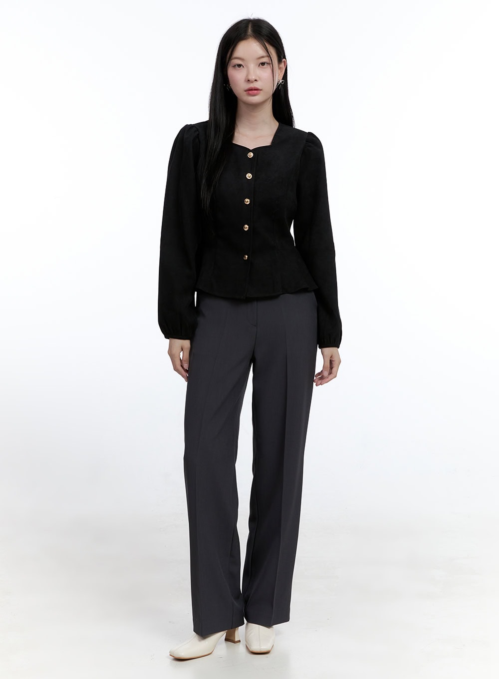Solid Chic Tailored Pants OO429