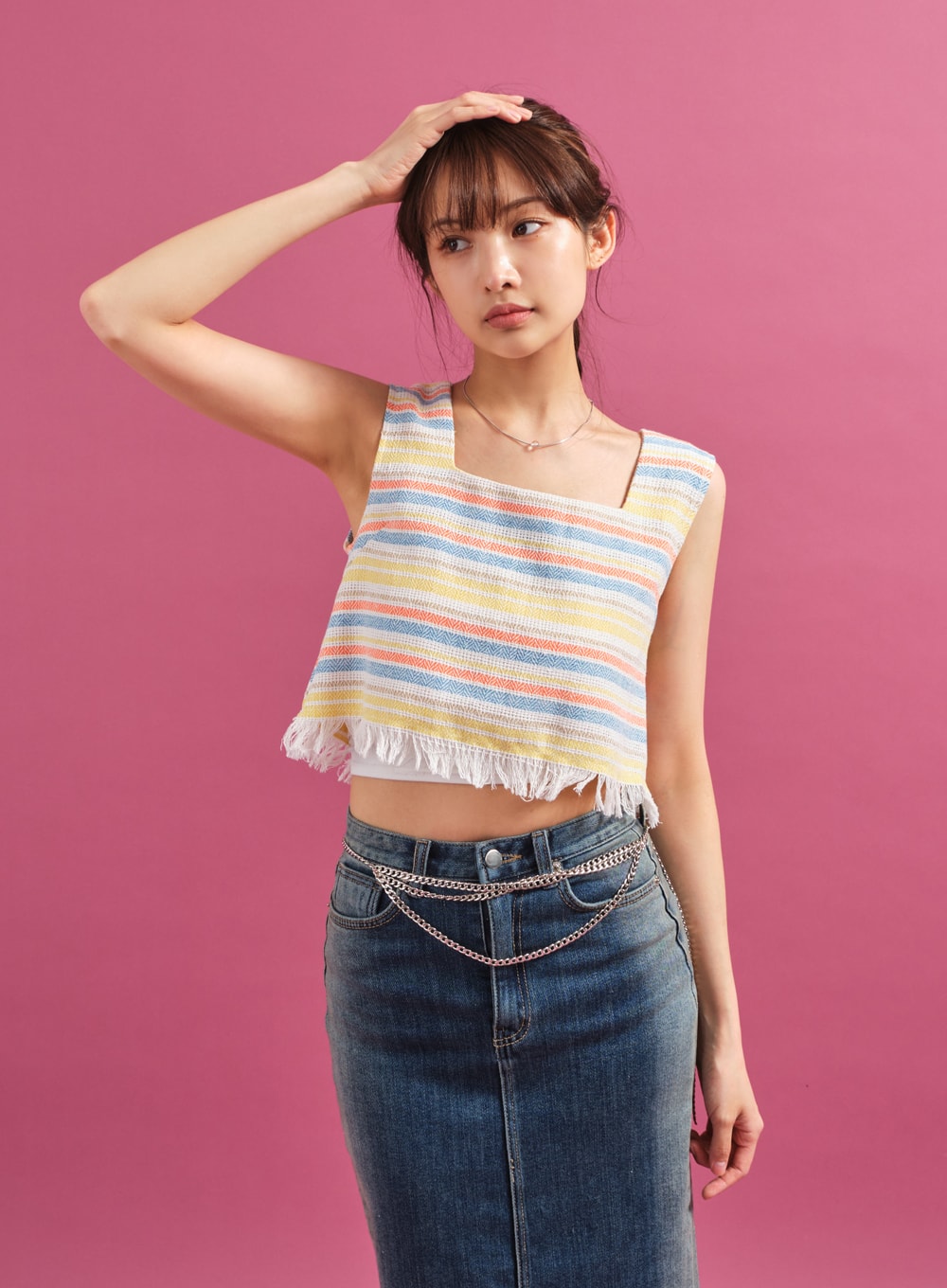 Silver Color Marble Necklace CY16