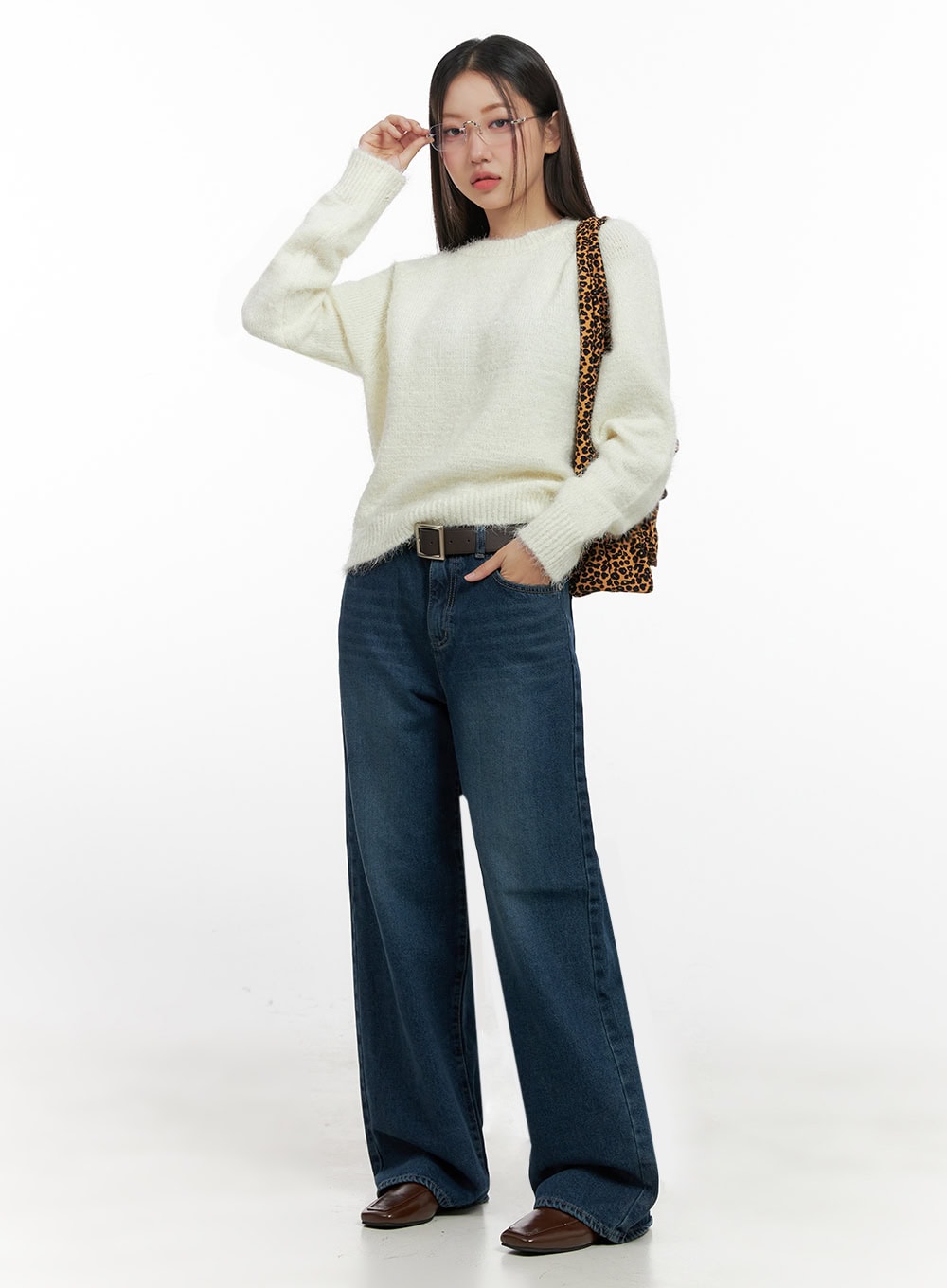 Solid Round Neck Knit Top IN415