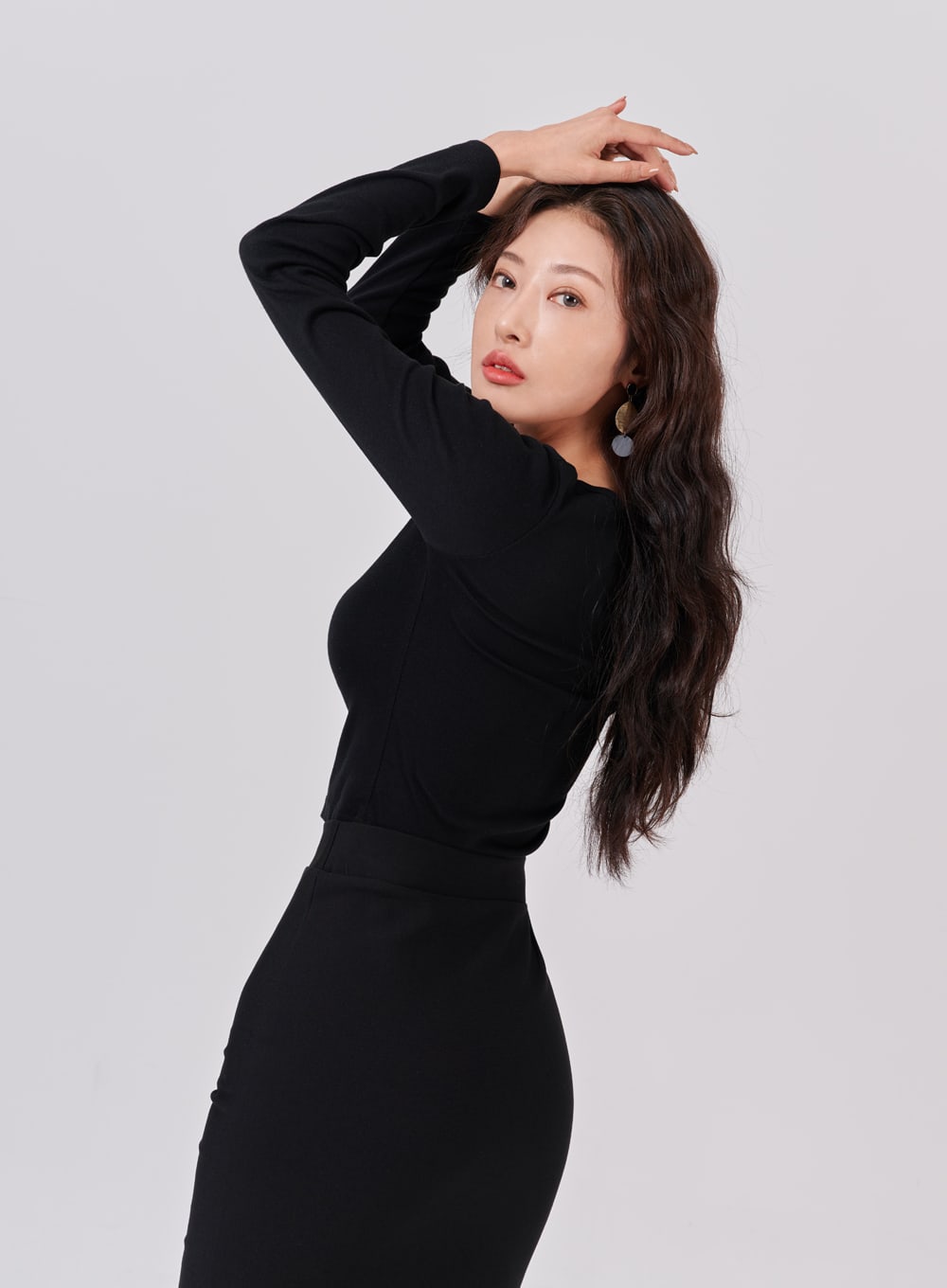 Square Neck Crop Long Sleeve T-Shirt IS05