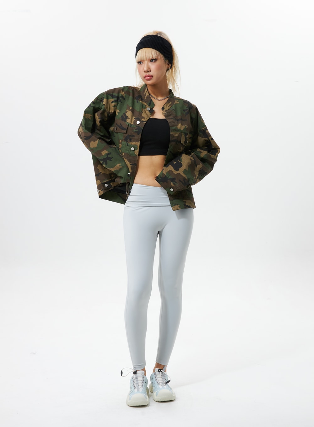 Collarless Camo Jacket IS322