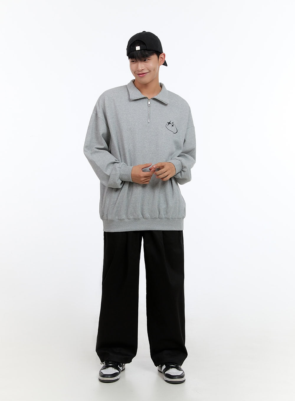 Men's Cozy Half Zip Sweatshirt  (Gray) IS412