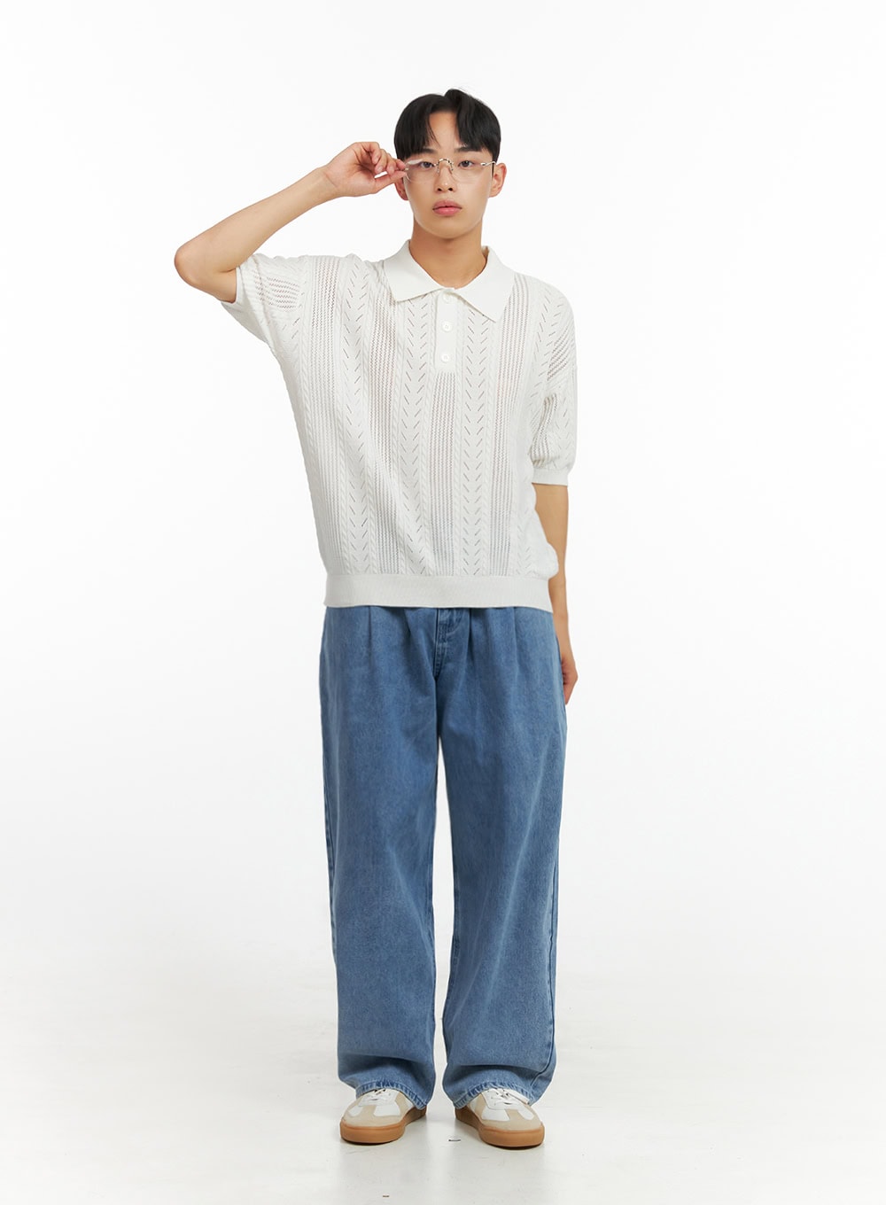 Men's Cotton Buttoned Collar T-Shirt IU412