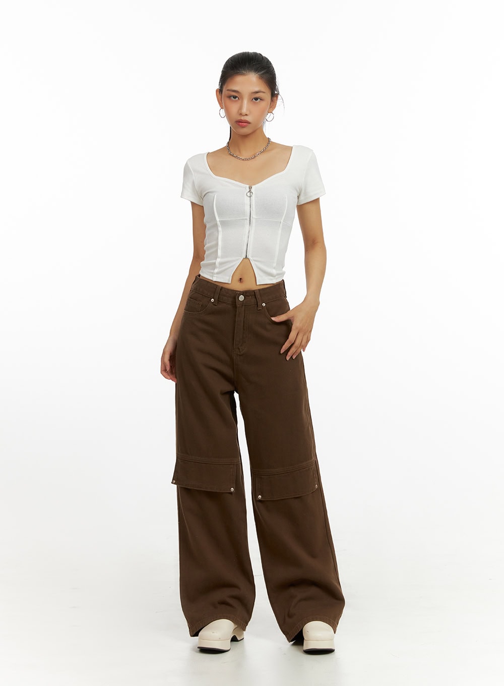 Zip-Up Crop Top IU412