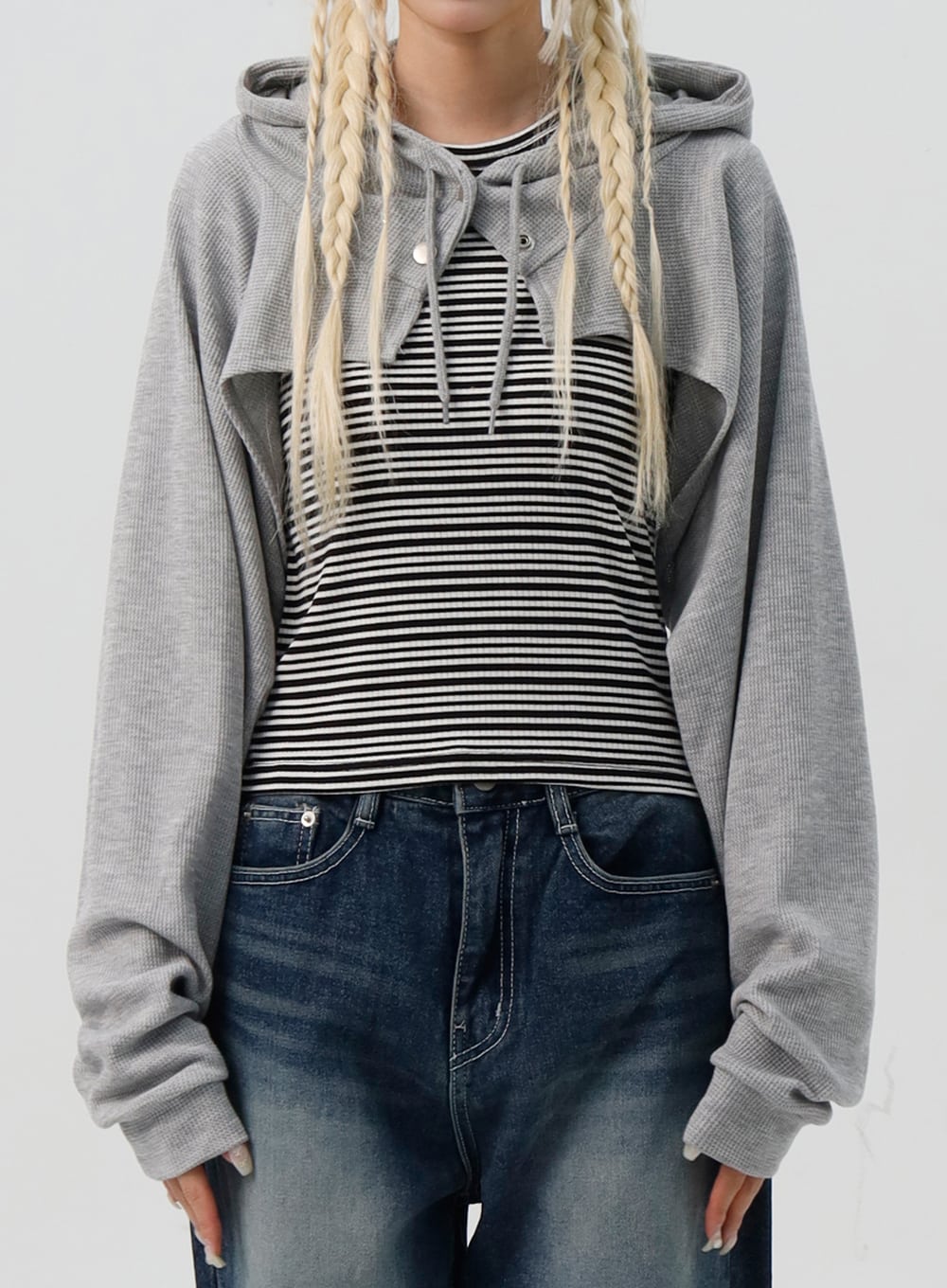 Bolero Style Cropped Hoodie IS311