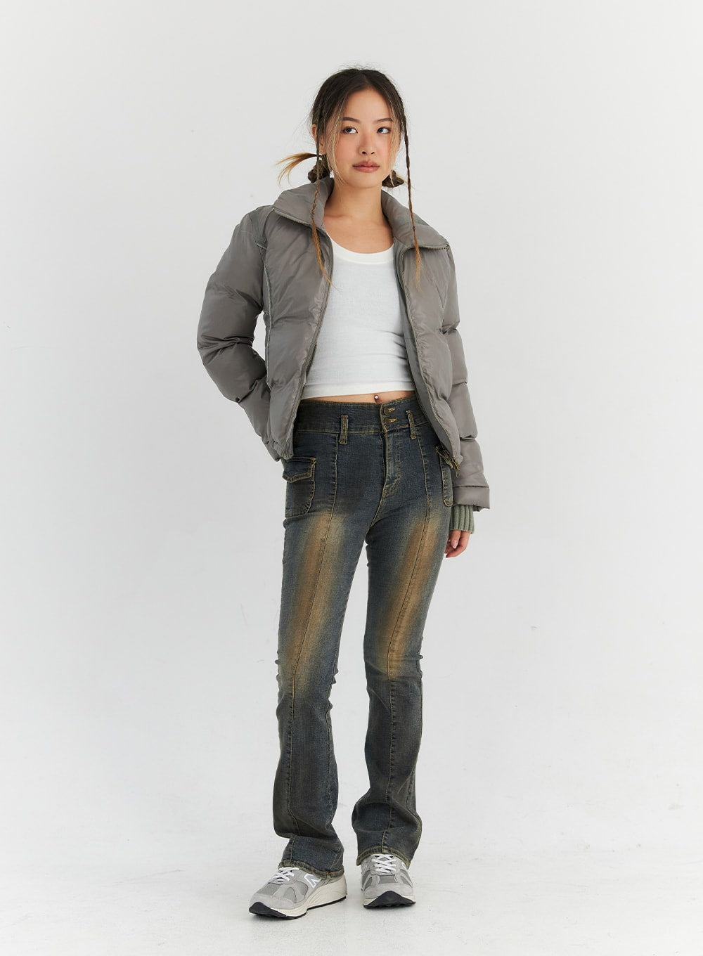 Two-Way Zip-Up Puffer Jacket CN313