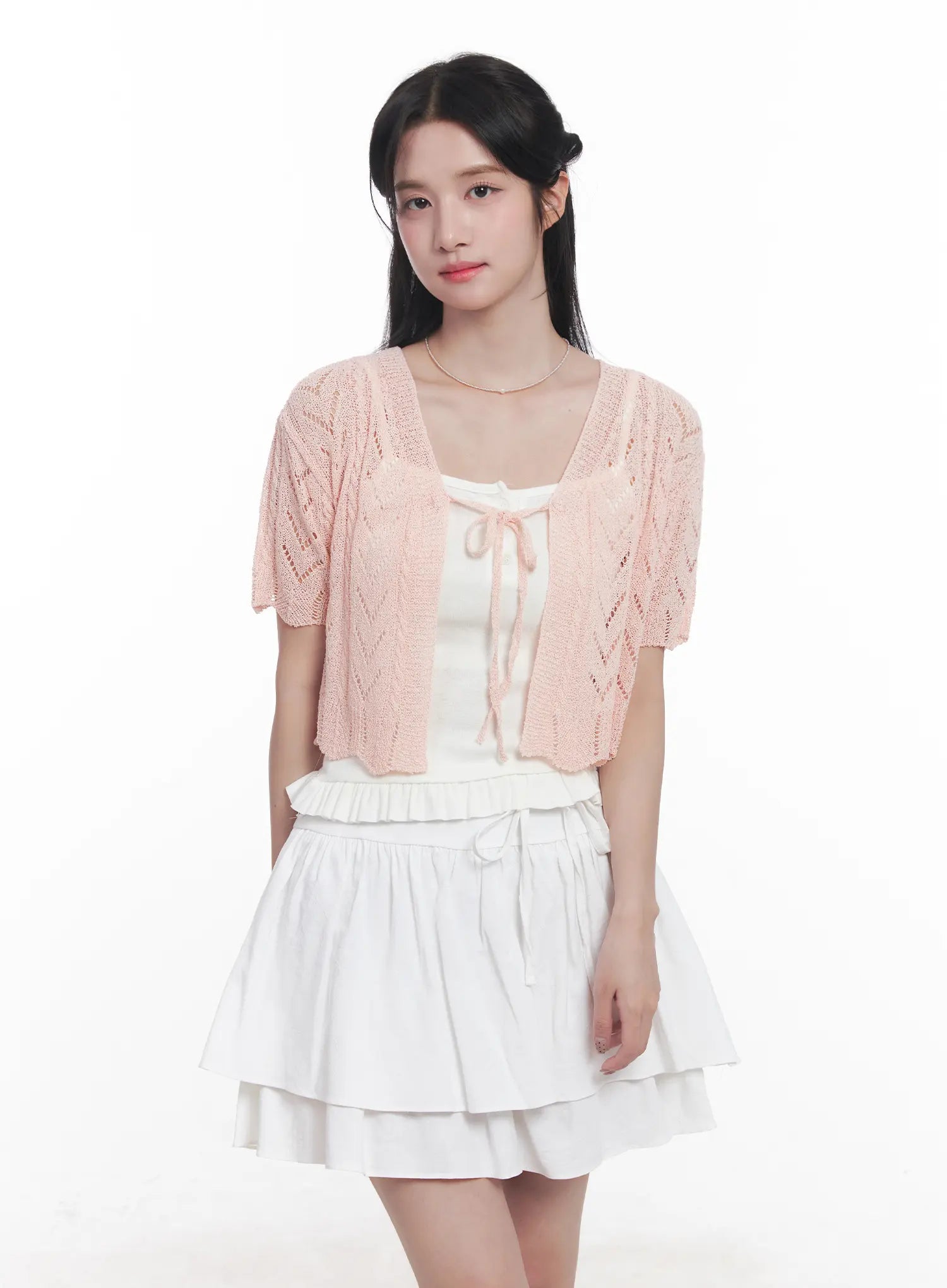 Sheer Short-Sleeve Cardigan CU523