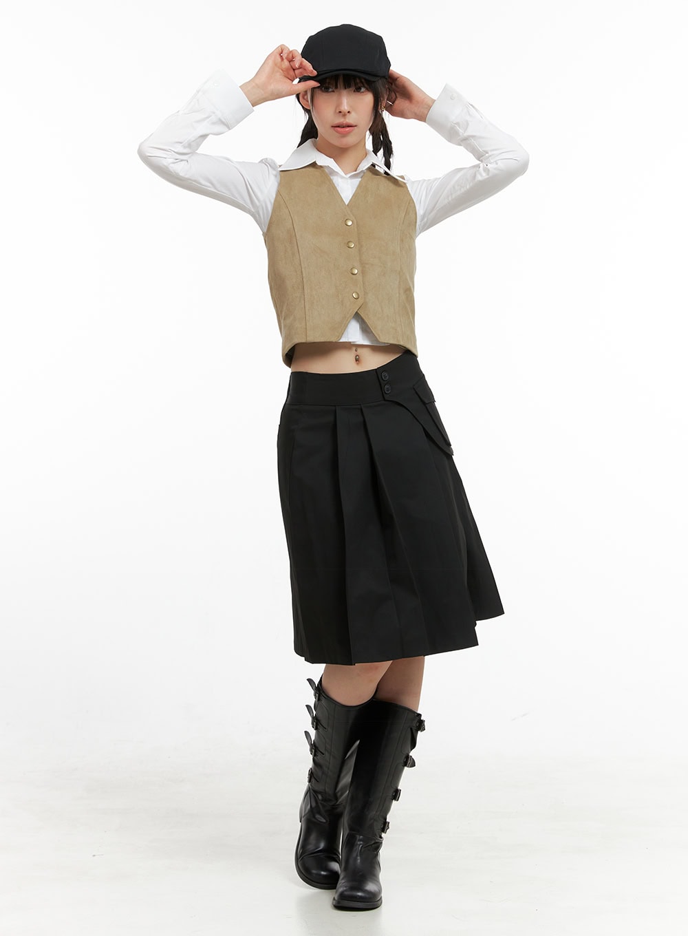 Button Suede Vest CG419