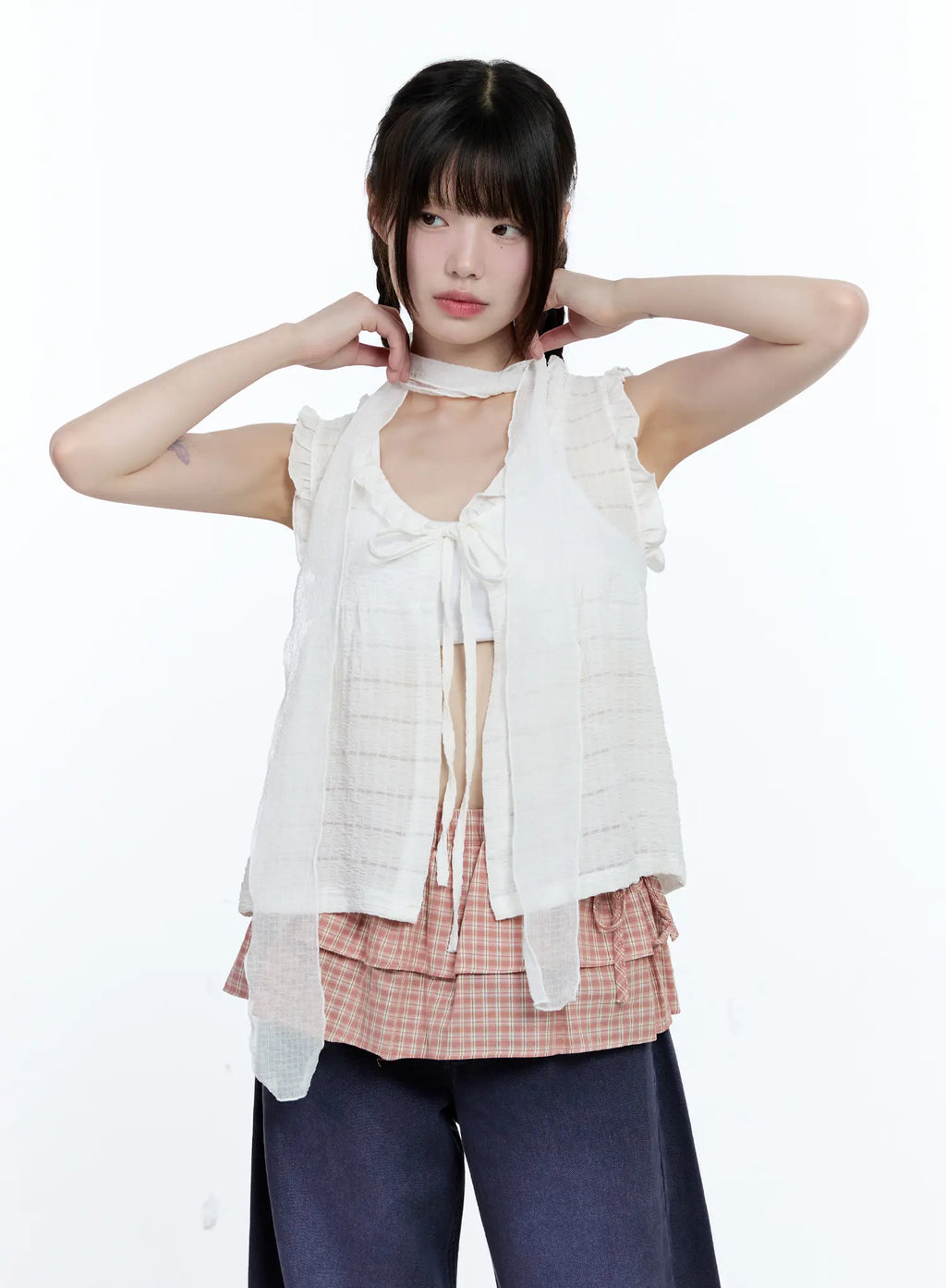 Ruffled Skinny Scarf CG507