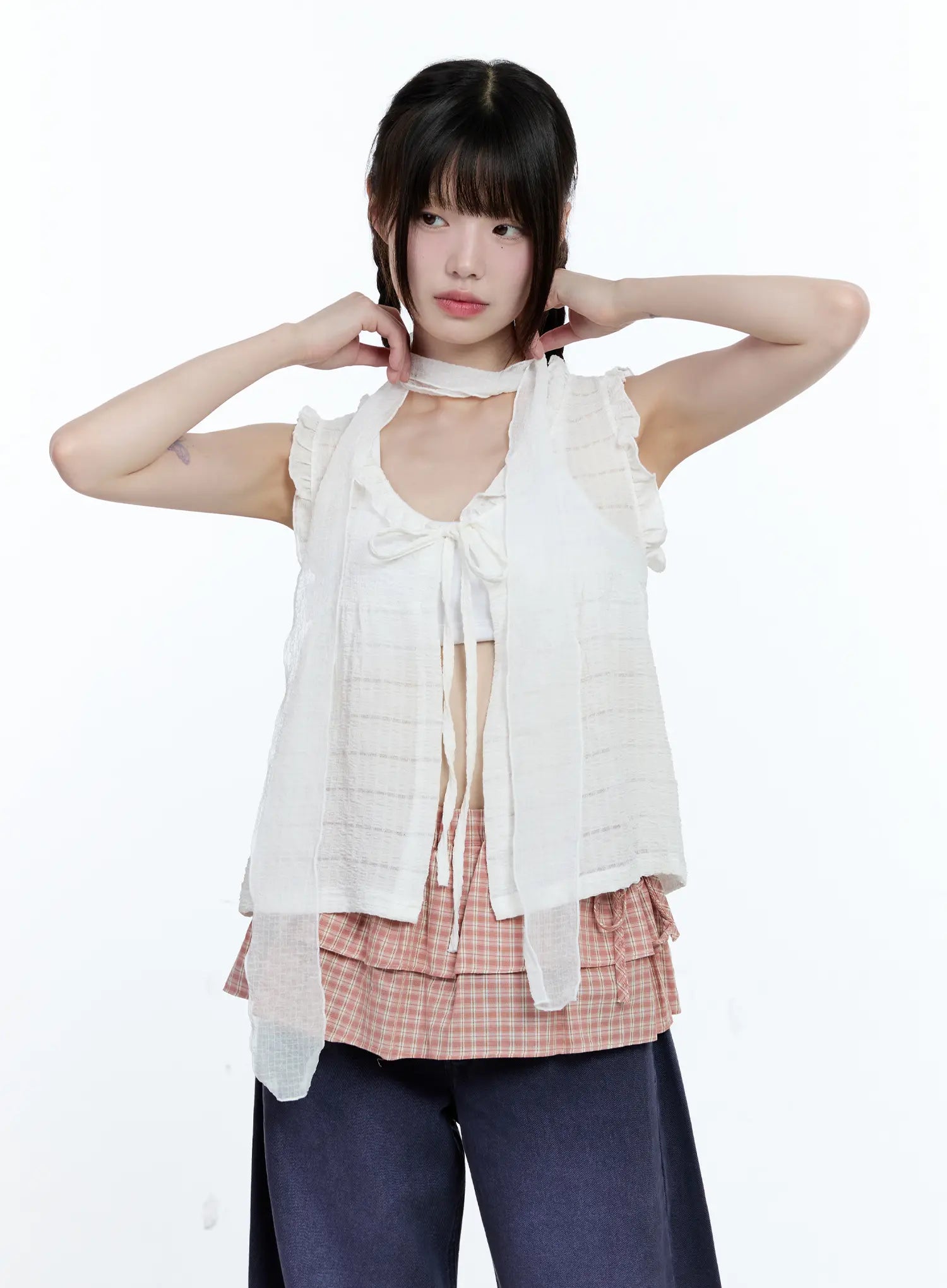 Ruffled Skinny Scarf CG507