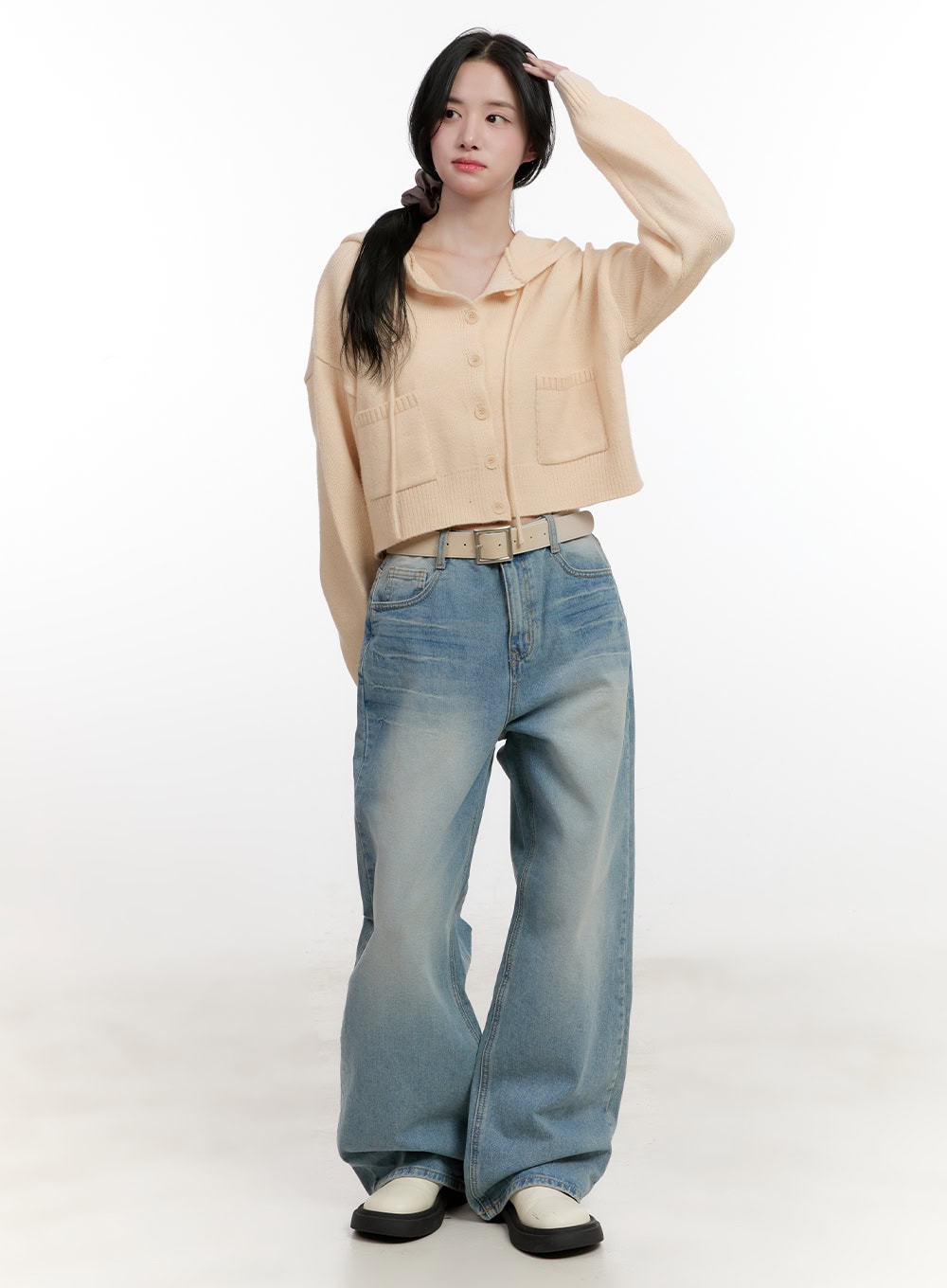 Pocket Hooded Buttoned Cardigan CF527