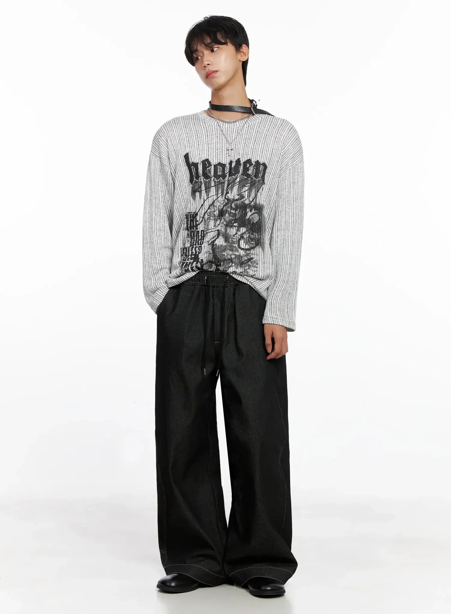 Men's Striped Graphic Knit Long Sleeve IO517