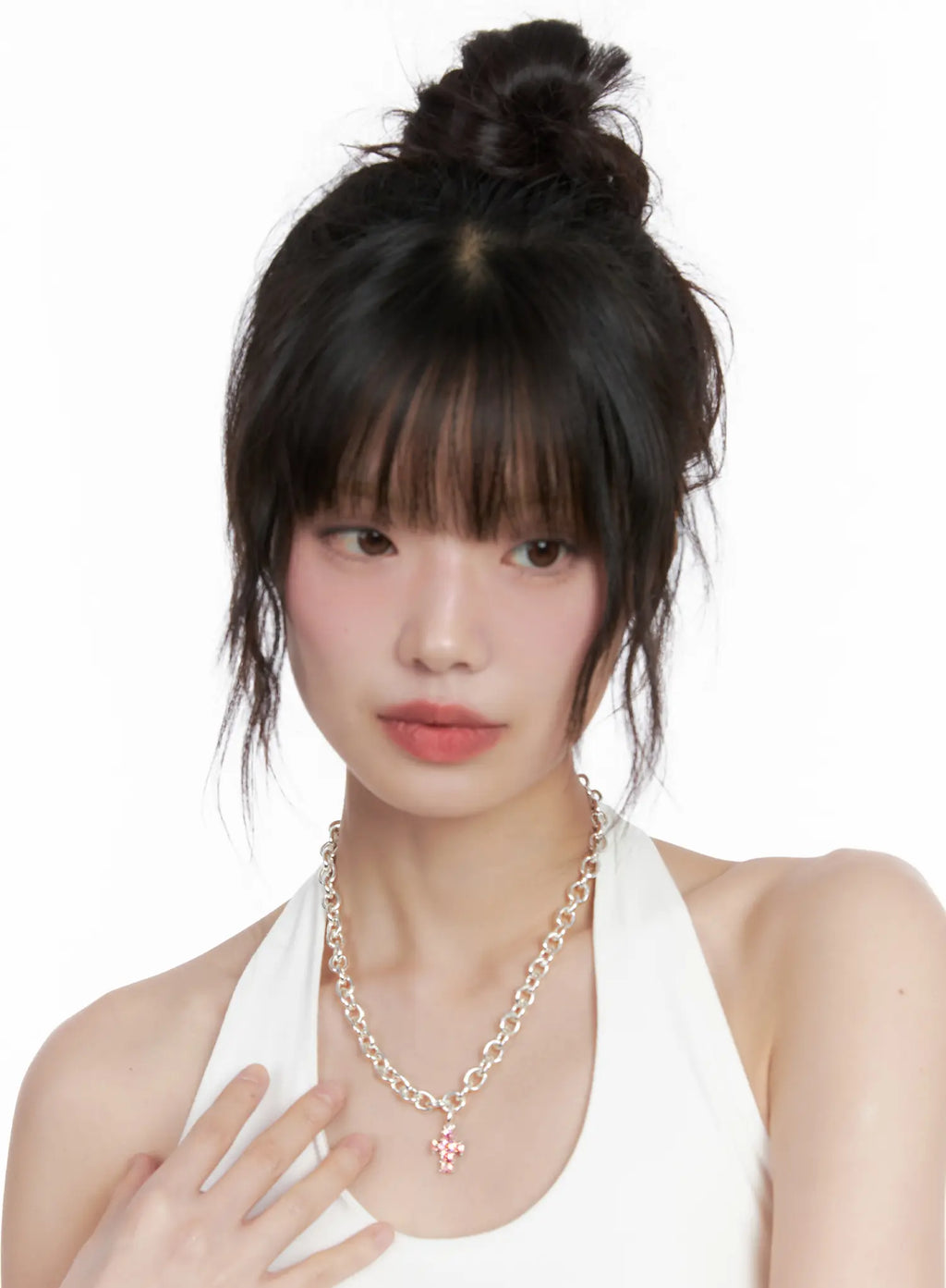 Layered Cross Charm Necklace CG519