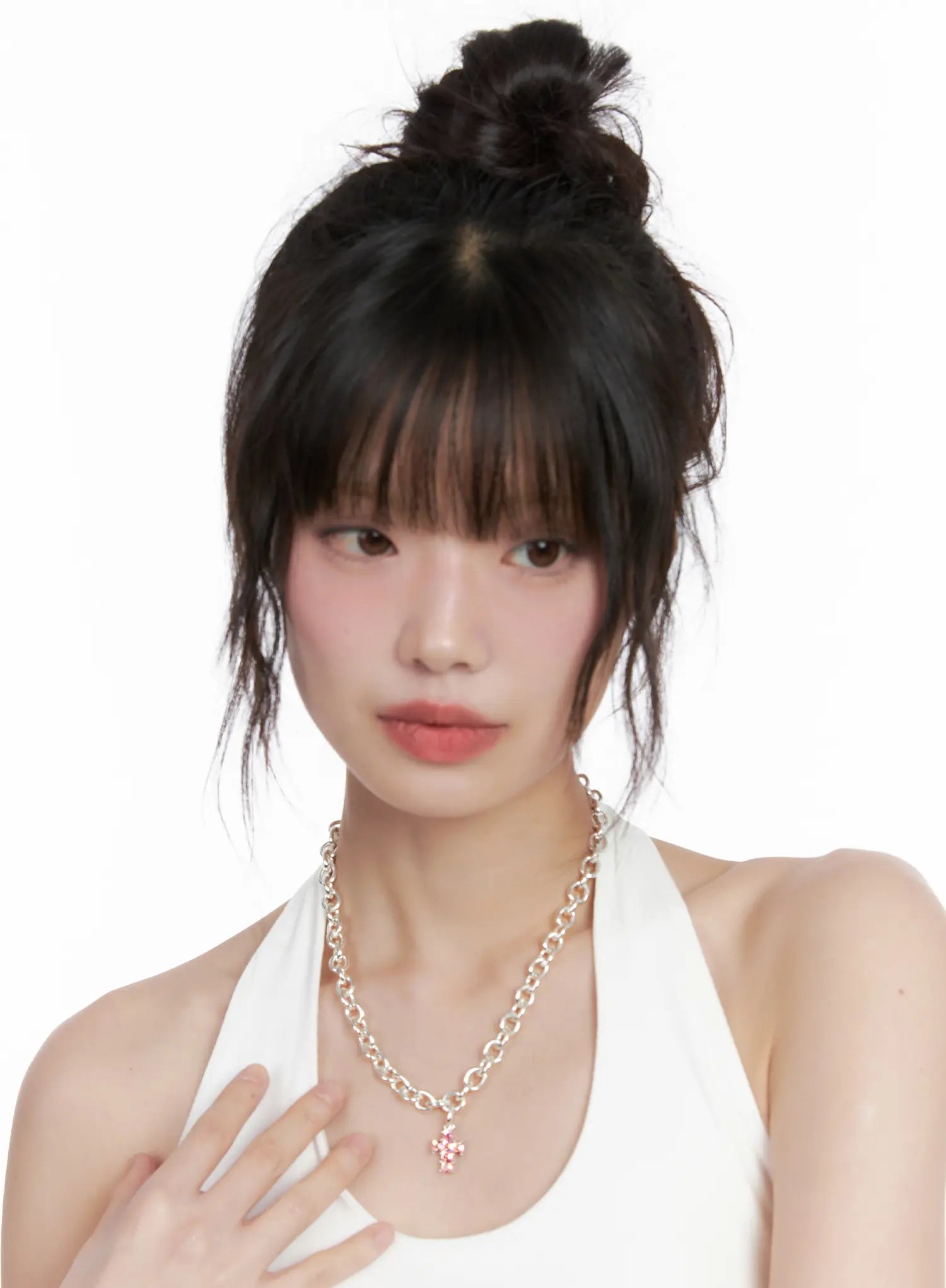 Layered Cross Charm Necklace CG519