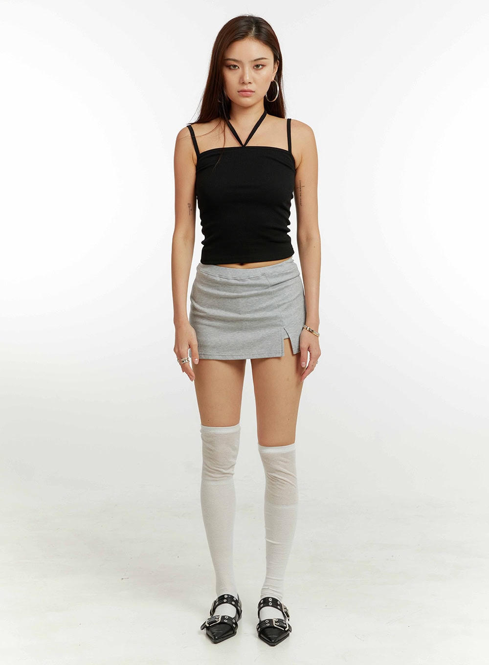 Simple Slit Mini Skirt CU424
