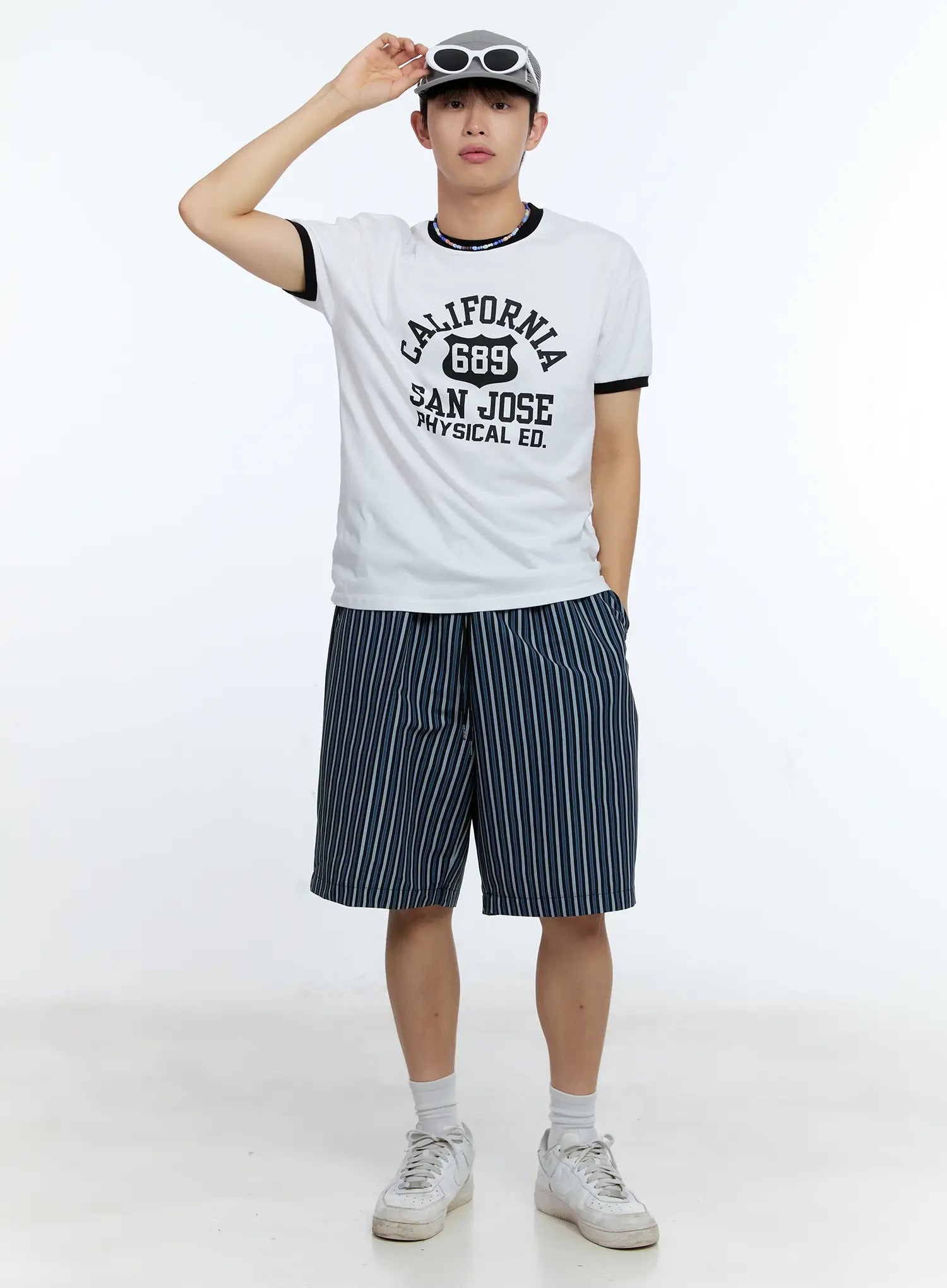 Men's Striped Straight-Leg Shorts IG515