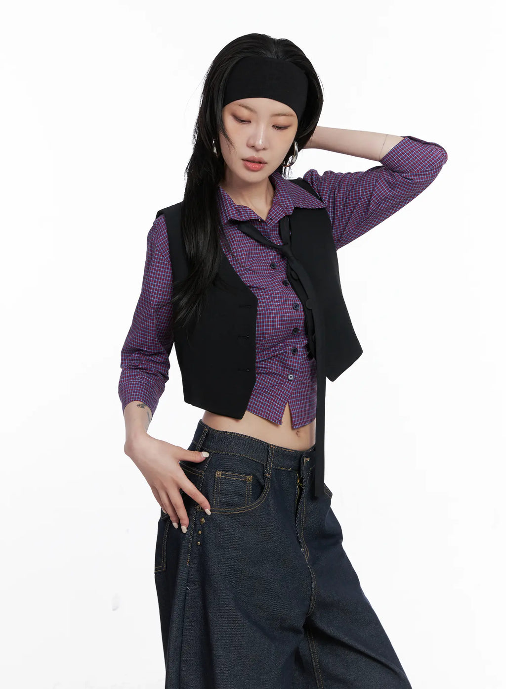 Cropped Button-Up Vest CS512