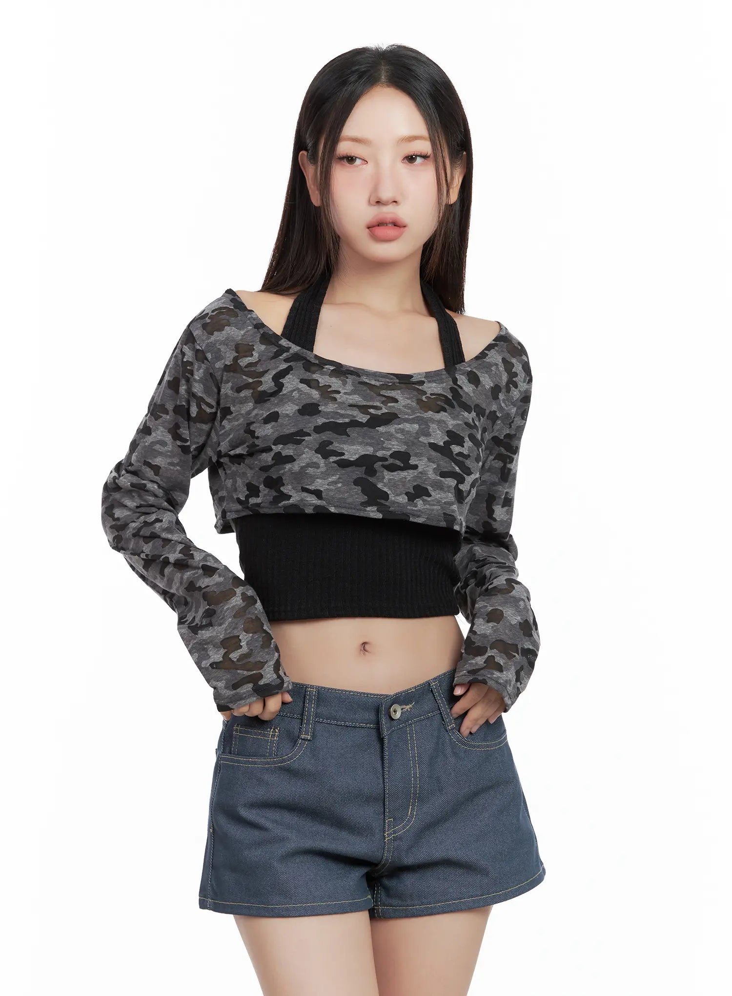Cropped Camo Bolero CL509
