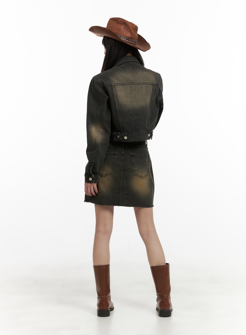 Vintage Washed Denim Mini Skirt CA430