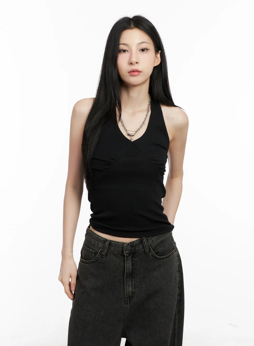 Ruched Halter Tank Top CG522