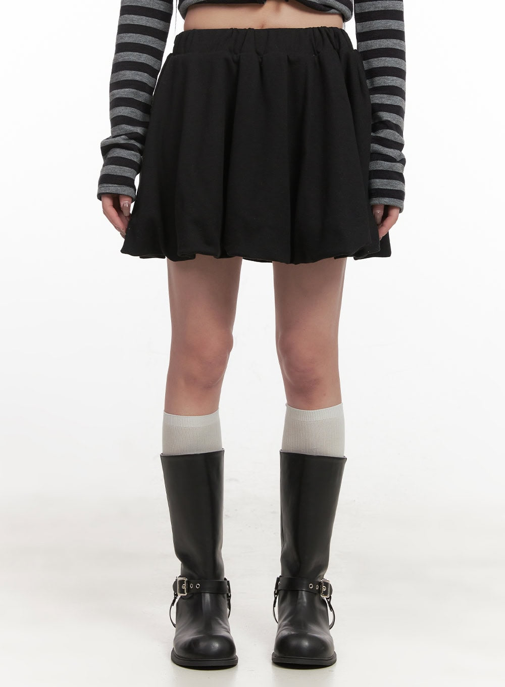 Pintuck Flare Mini Skirt CJ516