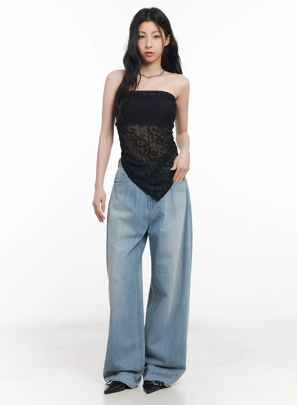 Rose Washed Baggy Summer Denim Jeans CU511