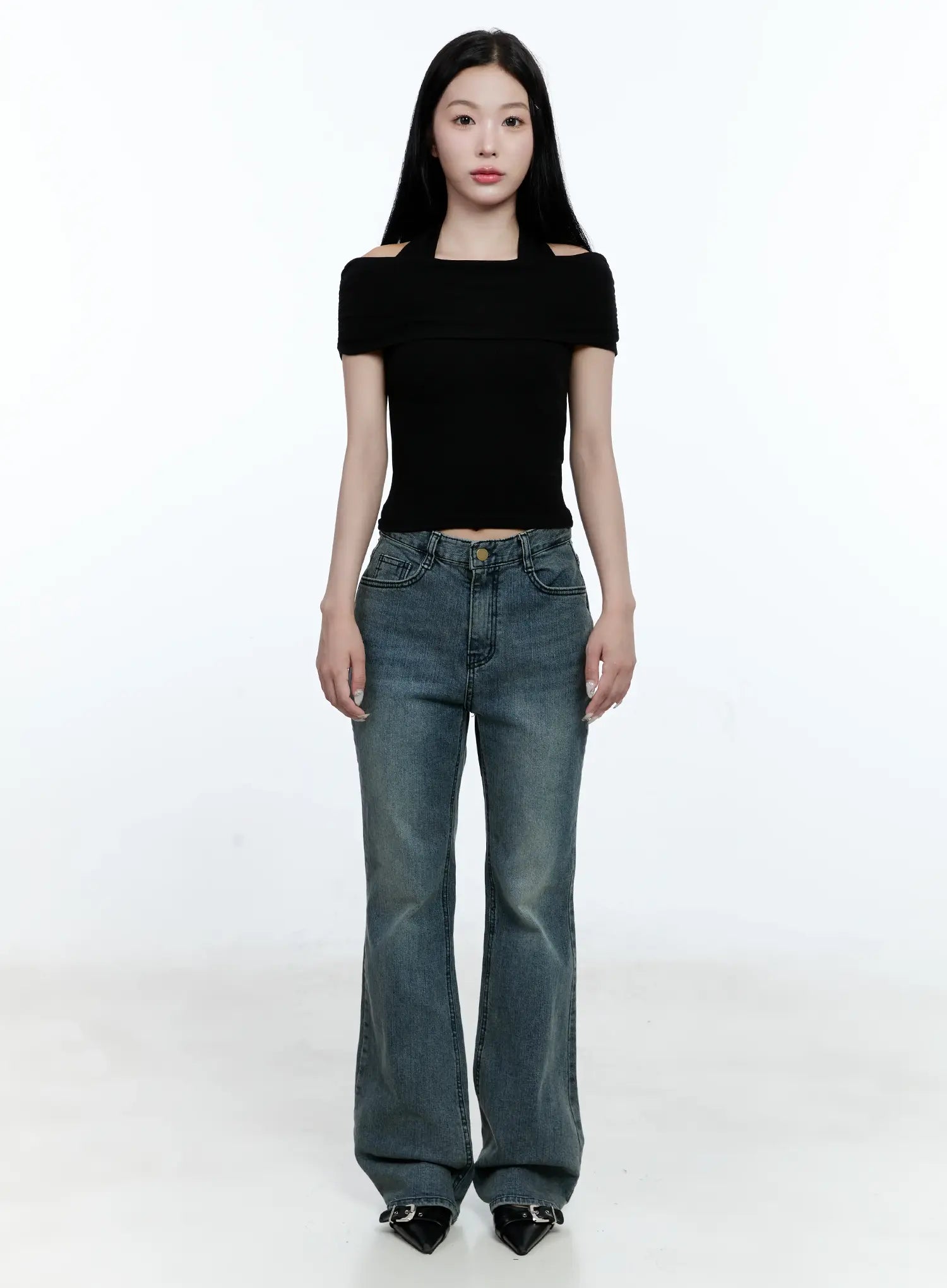Juliet Washed Flare Denim Jeans CG513