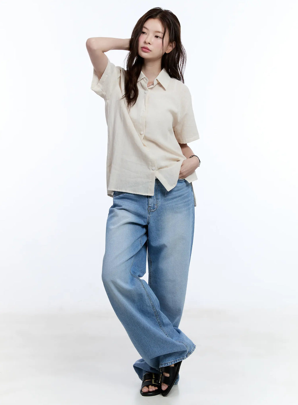 Linen Short-Sleeve Collared CU513