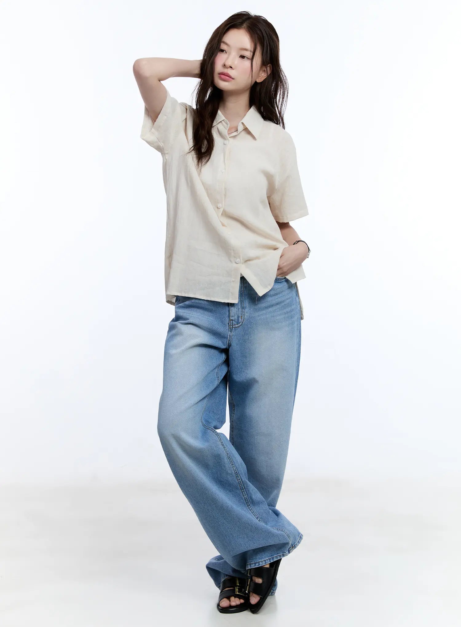 Linen Short-Sleeve Collared CU513