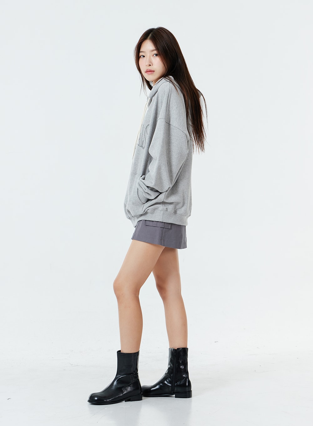 Two Button Pocket Mini Skirt OS02