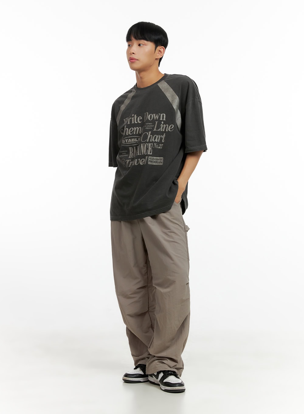 Men's Pintuck Nylon Wide Fit Pants CL429