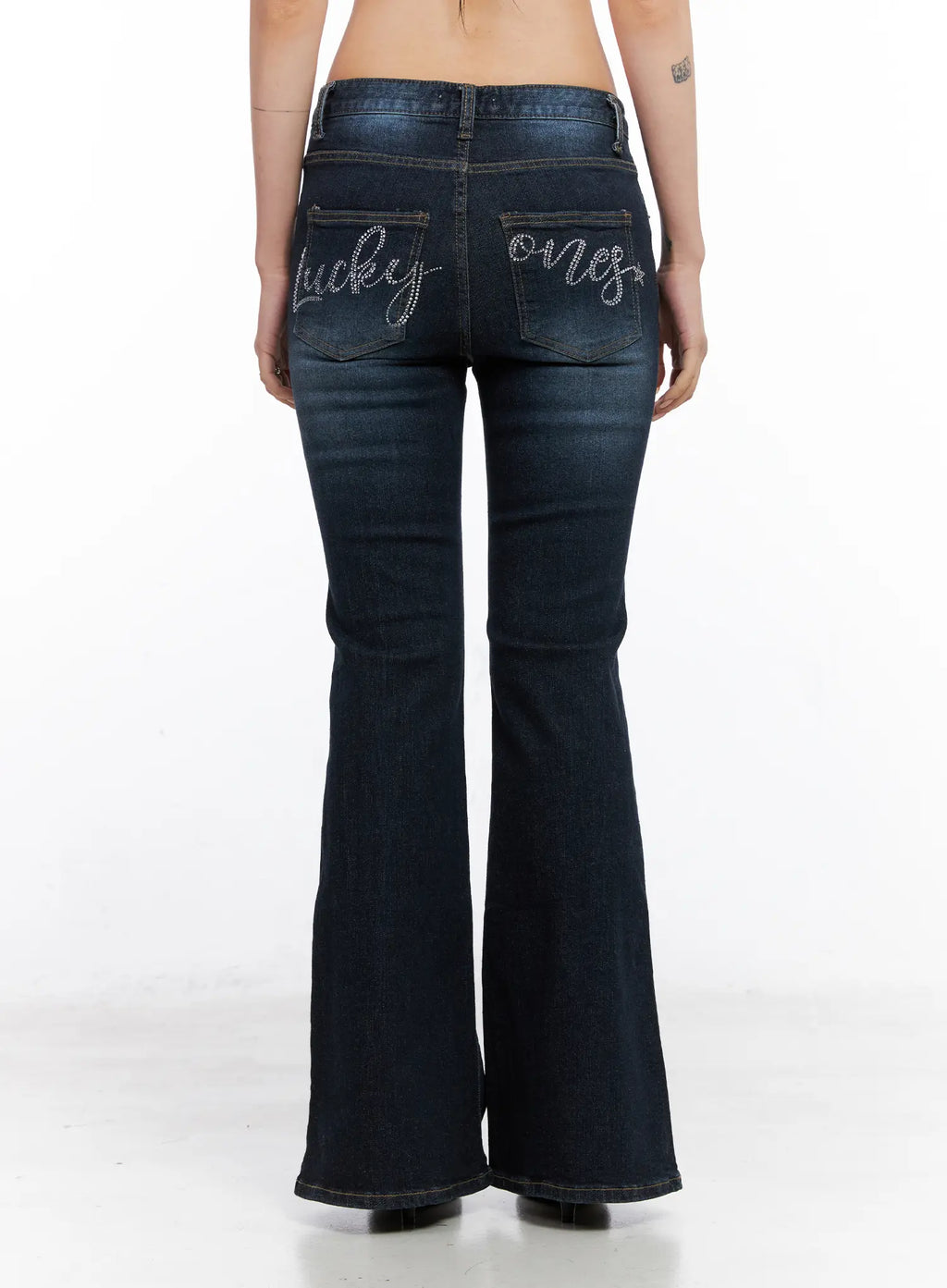 Adele Lettering Flare Jeans CO507