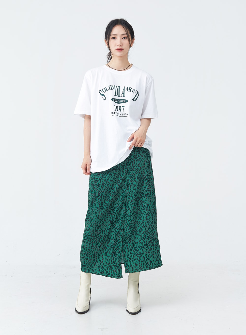 Solid Lettering Oversized Cotton Tee OU28