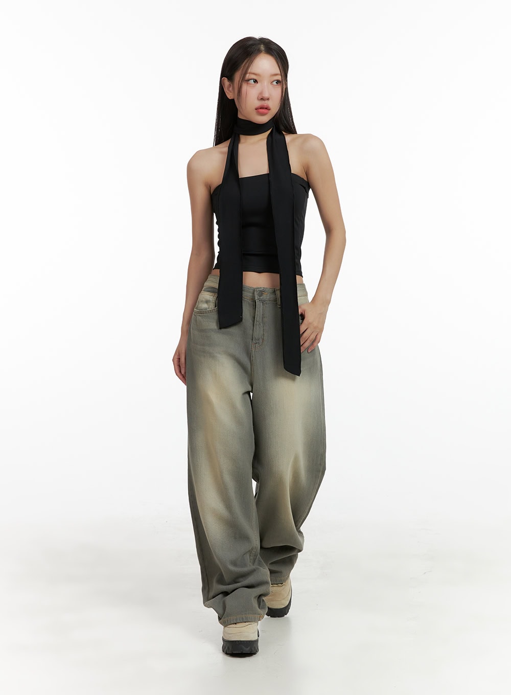 Washed Baggy Denim Jeans CU404