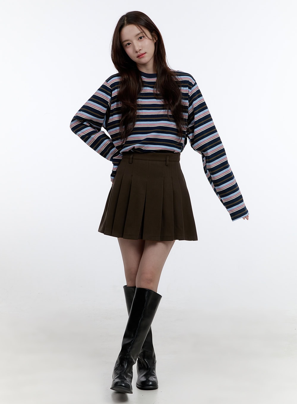 Chic Round Neck Long Sleeve Top OO407