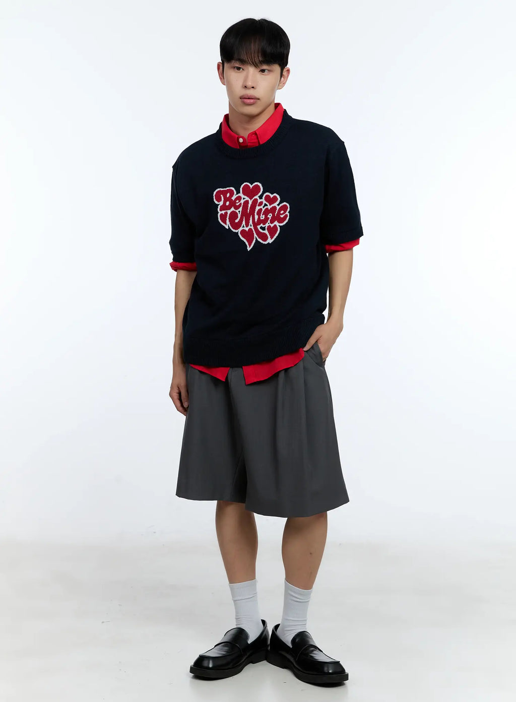 Men's Be Mine Embroidered Knit Tee IL517