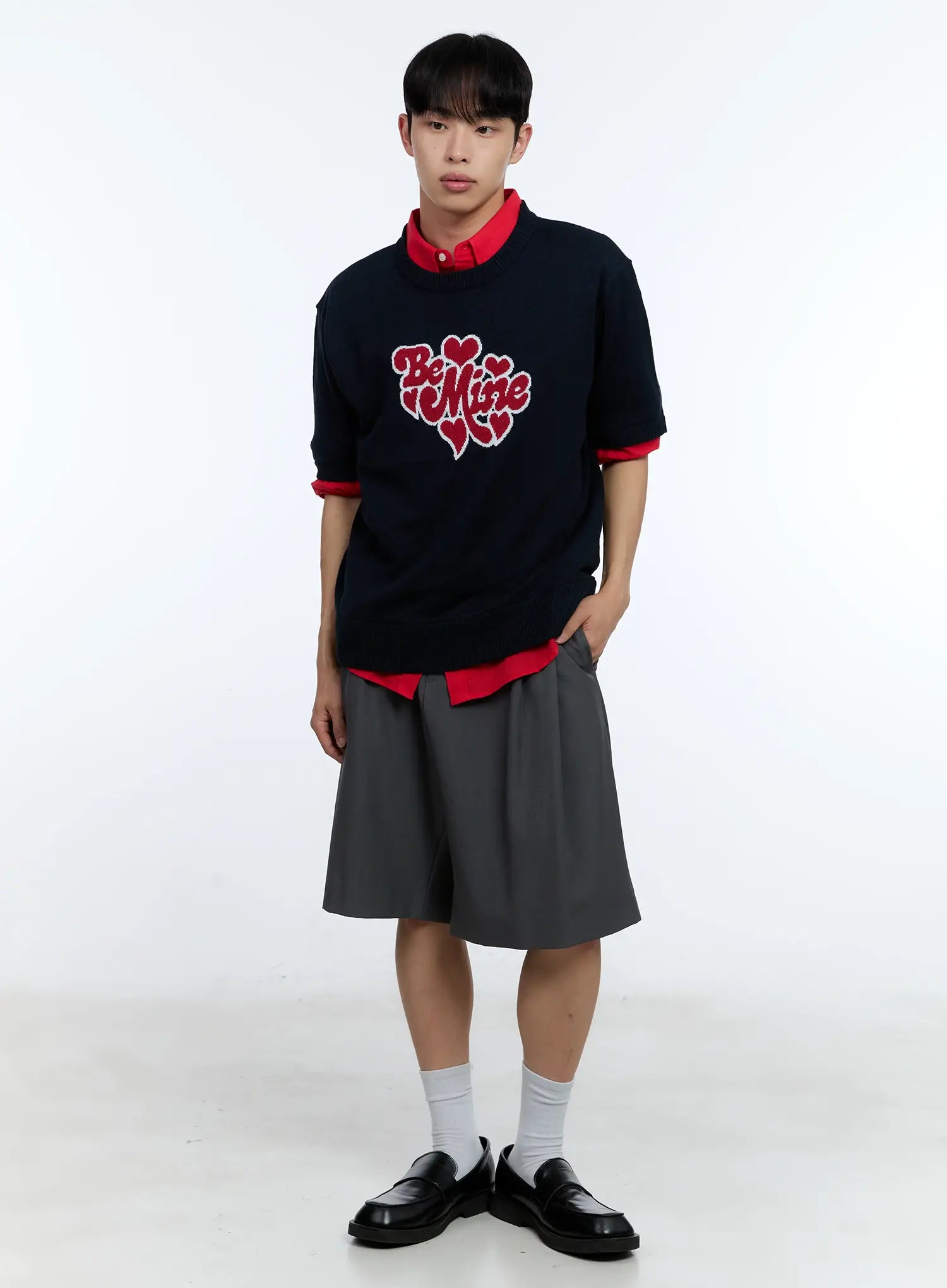 Men's Be Mine Embroidered Knit Tee IL517