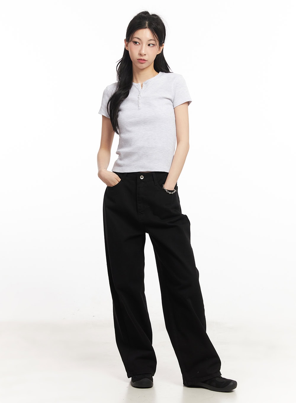 Essential Henley Button Top CA516