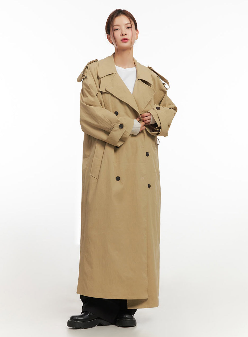 Chic Buckle Trench Coat IM513