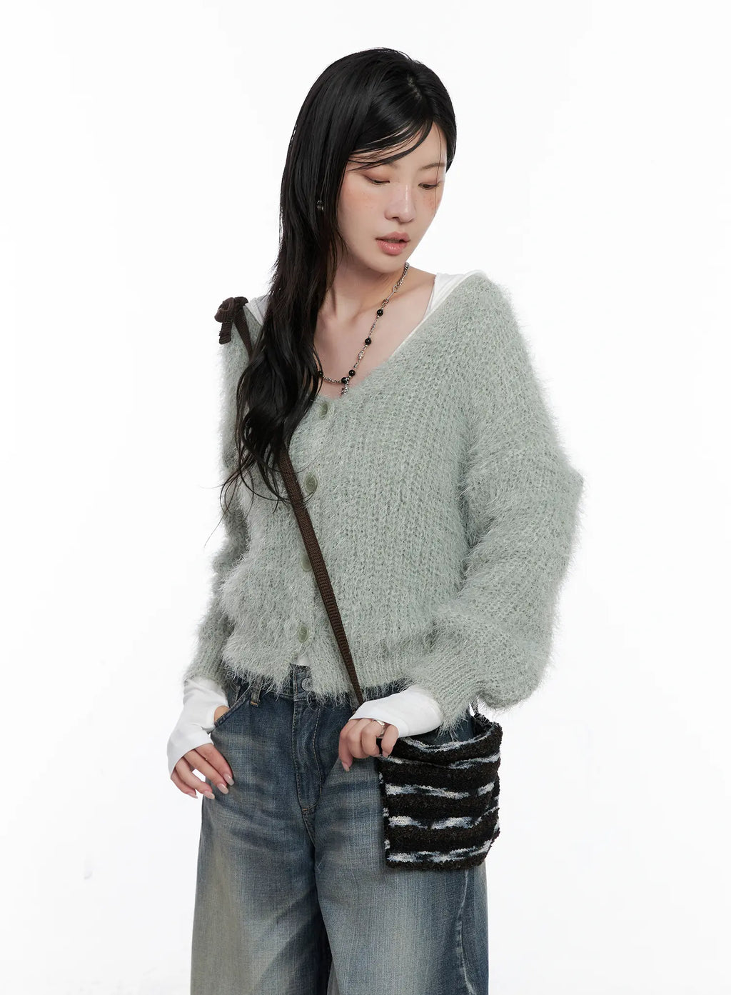 Aubrey Striped Knit Shoulder Crossbody CS529