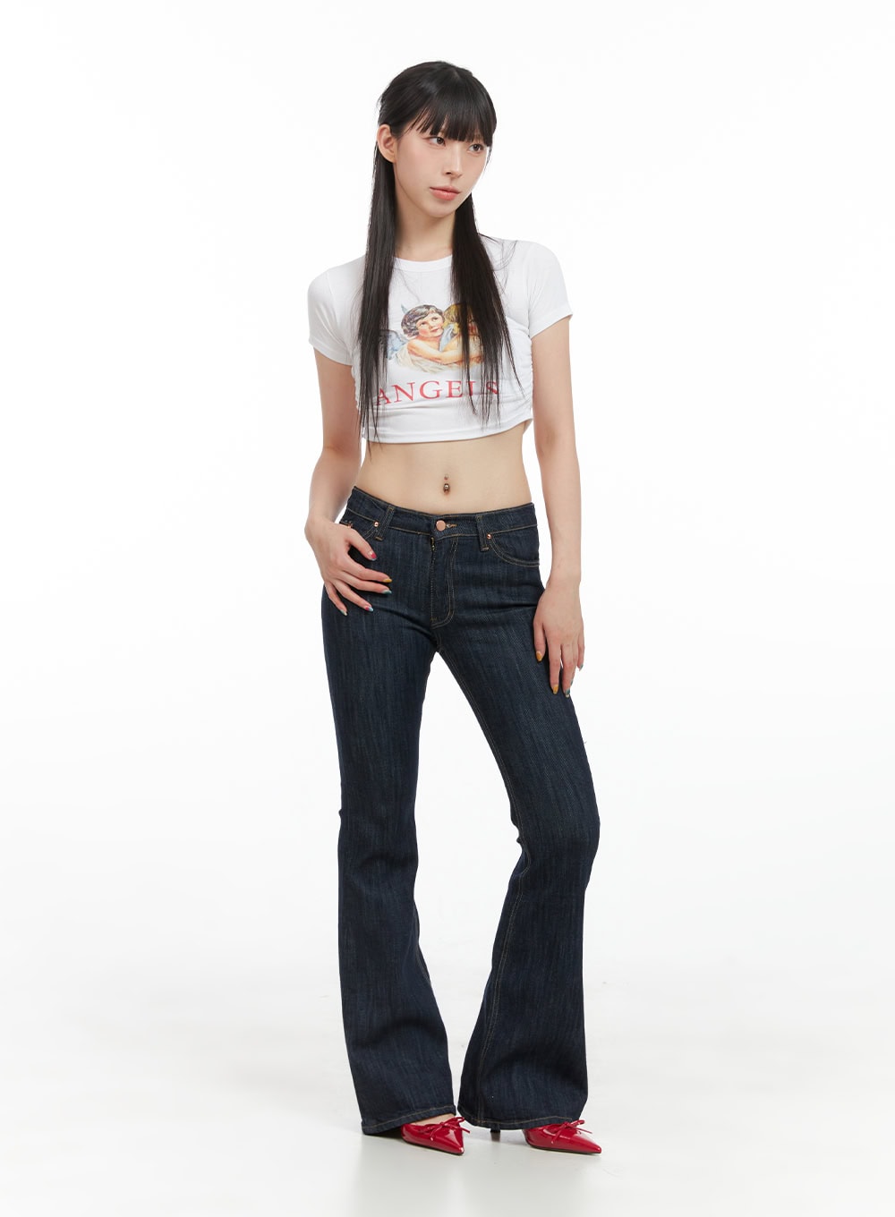 Lila Slim Fit Bootcut Jeans CG409