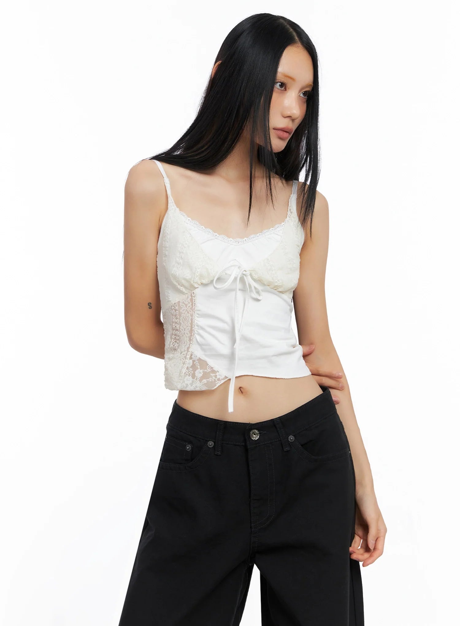 Two-Tone Lace Tank Top CO516