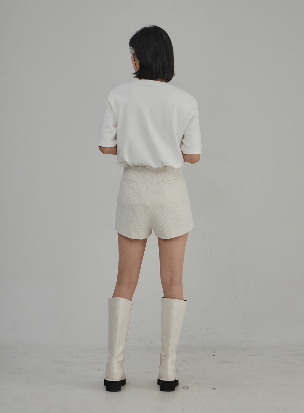 Tweed High Waist Shorts OJ304