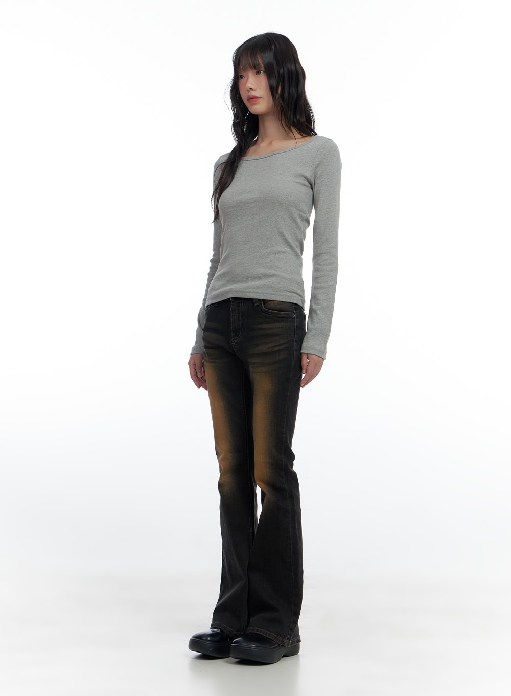 Harley Slim Washed Denim Bootcut Jeans CS420