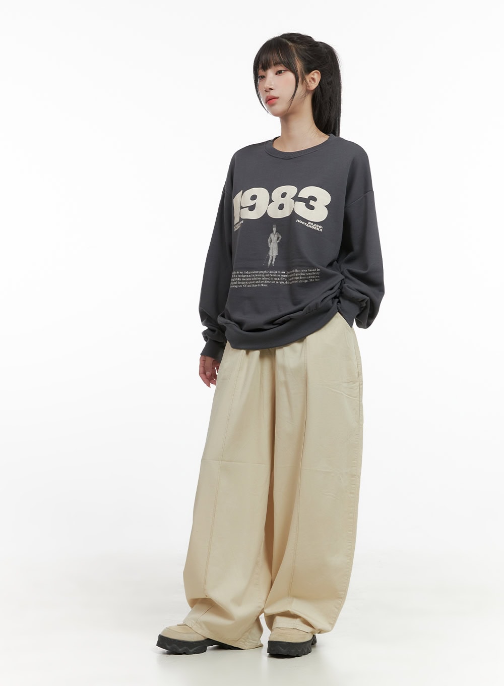 Lettering Oversized Sweatshirt CG430