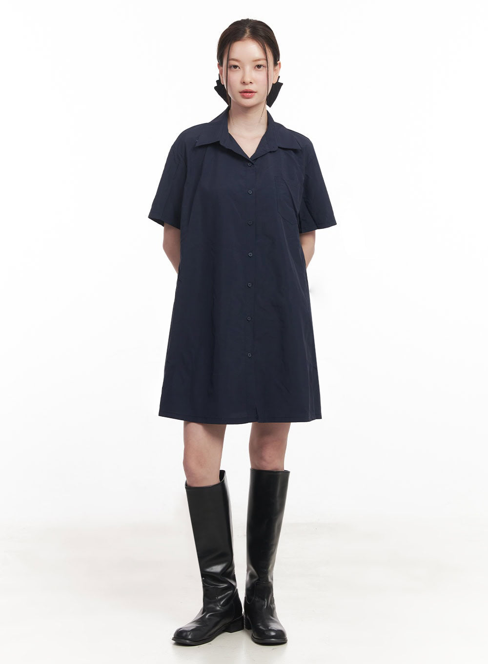 Collared Shirt Mini Dress IY508